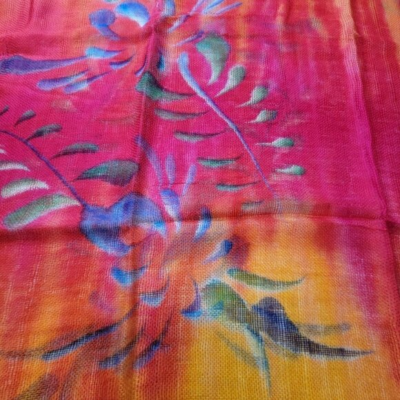 Orange Red and Yellow Rectangular Soft Light Scarf - Picture 8 of 10